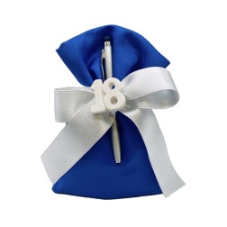 Bomboniera 18 anni penna touch argento sacco blu